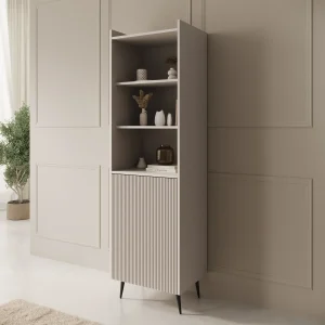 Asty - Boekenkast - Beige - 52x41x180 cm