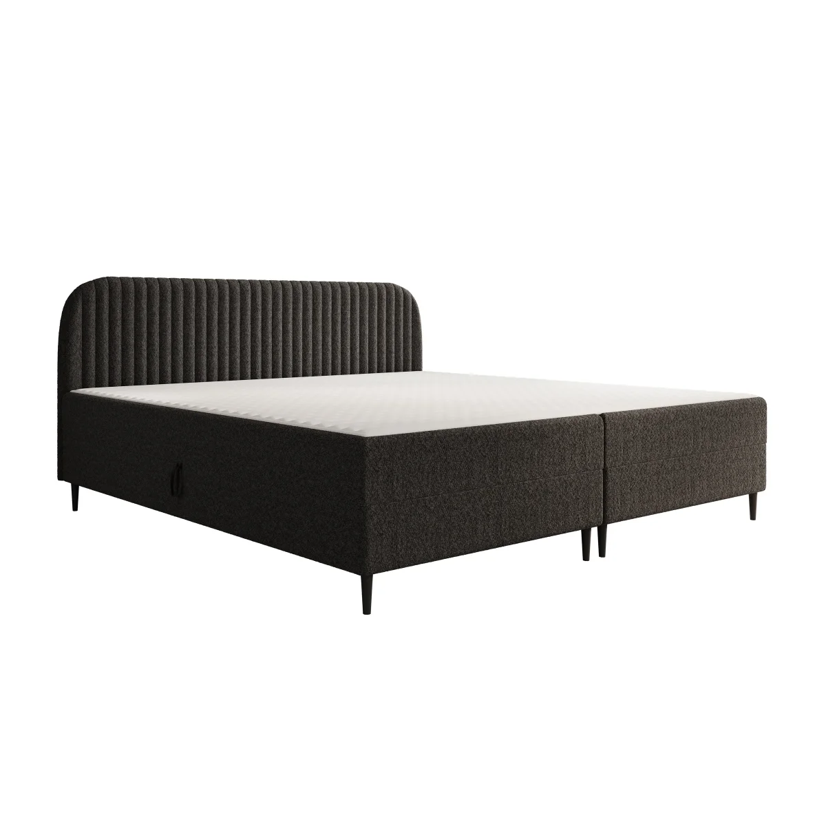 Bosque - Boxspring met opbergruimte - Teddystof zwart - 200x200 cm - Afbeelding 6