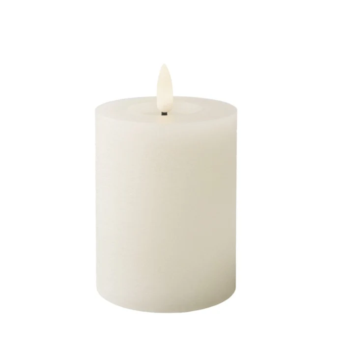 Lumineo LED kaars wax - 7x11,2cm - wit - Afbeelding 2