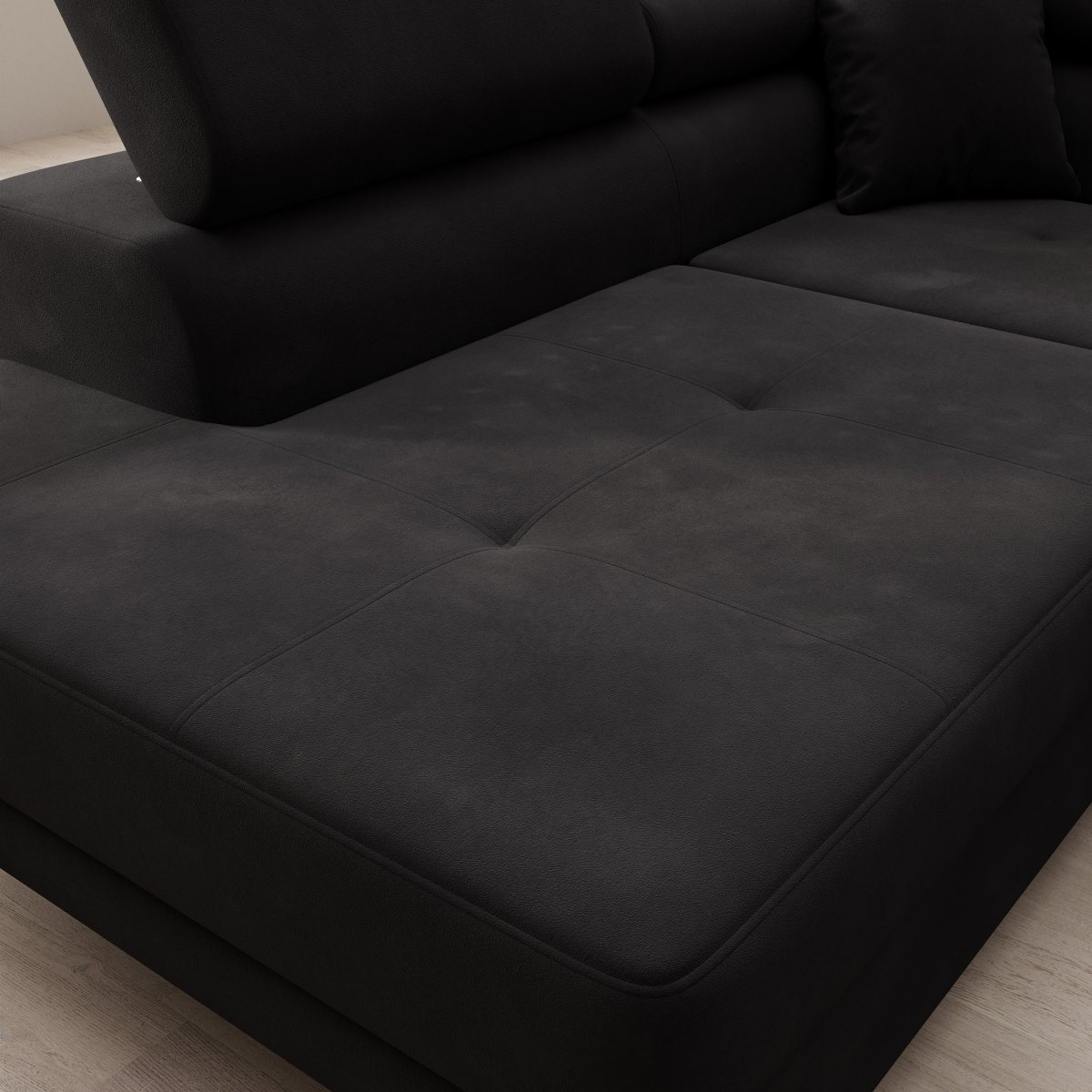 Tacito - Hoekbank 4-zits - Velvet zwart - Links - Afbeelding 6