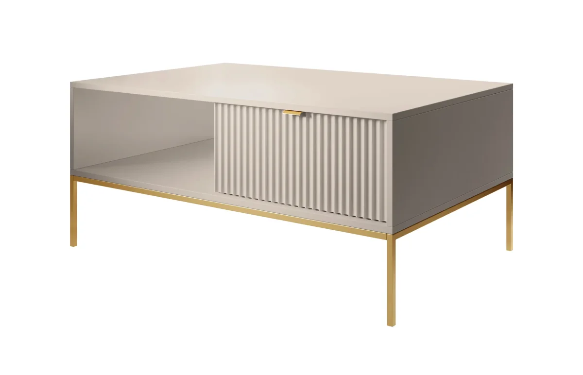 Navil 2 - Salontafel met 2 lades - Beige - 104x68x46 cm - Afbeelding 6